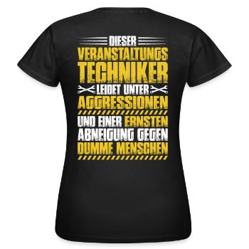 Veranstaltungstechniker Event Technician - Frauen T-Shirt - Schwarz - Hinten - AI Model Female 172 dark (172cm)