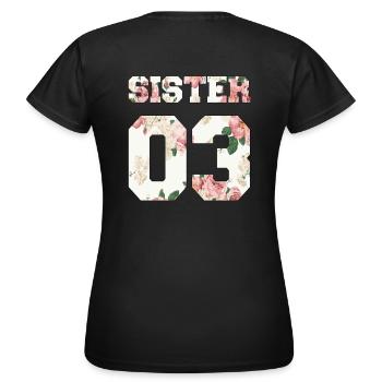 Sister 03 Gift 2003 Nombre d'idées cadeaux - T-shirt Femme - noir - Dos - AI Model Female 172 dark (172cm)