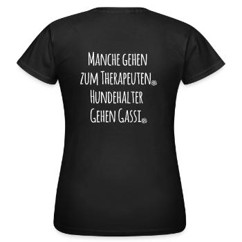Gassi Hundehalter - Frauen T-Shirt - Schwarz - Hinten - AI Model Female 172 dark (172cm)