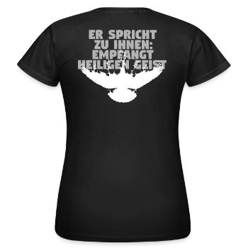 Receive Comforter - German - Women's T-Shirt - black - Back - AI Model Female 172 dark (172cm)