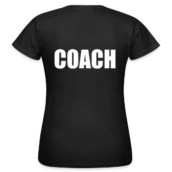 Coach auf dem rücken - Frauen T-Shirt - Schwarz - Hinten - AI Model Female 172 dark (172cm)