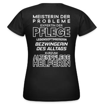 Altenpflegehelferin/Altenpflegehelfer/Altenpflege - Frauen T-Shirt - Schwarz - Hinten - AI Model Female 172 dark (172cm)