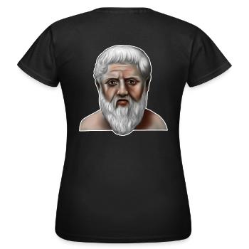 Plato Greek Philosopher - Women's T-Shirt - black - Back - AI Model Female 172 dark (172cm)