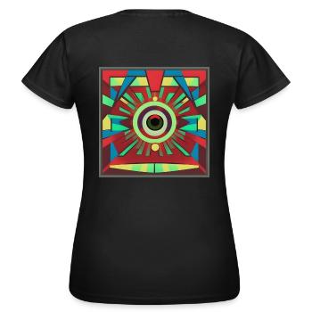 Auge Pop-Art - Frauen T-Shirt - Schwarz - Hinten - AI Model Female 172 dark (172cm)
