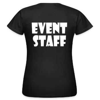 Event staff - Frauen T-Shirt - Schwarz - Hinten - AI Model Female 172 dark (172cm)