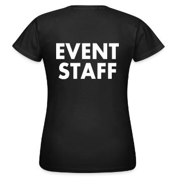 Event staff - Frauen T-Shirt - Schwarz - Hinten - AI Model Female 172 dark (172cm)