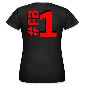 FB1-KARTON - Frauen T-Shirt - Schwarz - Hinten - AI Model Female 172 dark (172cm)