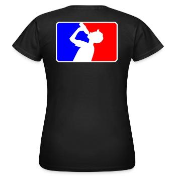 Trinksport Saufen Liga - Frauen T-Shirt - Schwarz - Hinten - AI Model Female 172 dark (172cm)