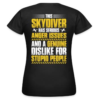 Fallschirmspringen Fallschirmspringer Skydiver - Frauen T-Shirt - Schwarz - Hinten - AI Model Female 172 dark (172cm)