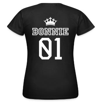 Bonnie (Bonnie & Clyde) - Frauen T-Shirt - Schwarz - Hinten - AI Model Female 172 dark (172cm)