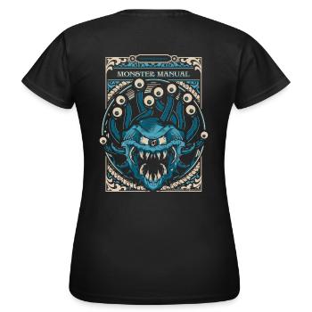 Dungeons And Dragons Monster Manual Avec Beholder - T-shirt Femme - noir - Dos - AI Model Female 172 dark (172cm)