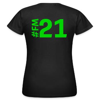 FM21-KARTON - Frauen T-Shirt - Schwarz - Hinten - AI Model Female 172 dark (172cm)
