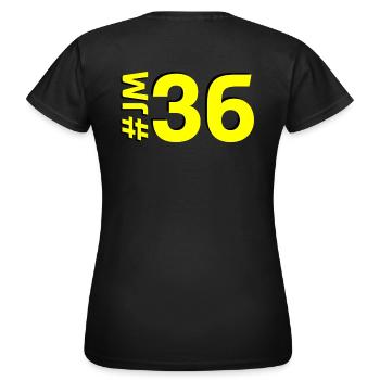 JM36-KARTON - Frauen T-Shirt - Schwarz - Hinten - AI Model Female 172 dark (172cm)
