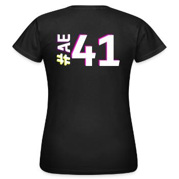 AE41-KARTON - Frauen T-Shirt - Schwarz - Hinten - AI Model Female 172 dark (172cm)