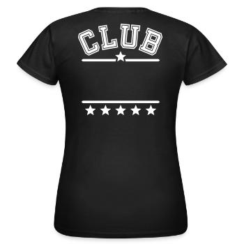 Dein Club Dein Text - Frauen T-Shirt - Schwarz - Hinten - AI Model Female 172 dark (172cm)
