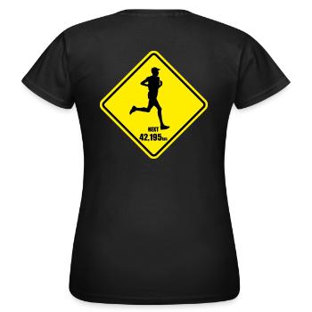 Marathon Signalisation routière - T-shirt Femme - noir - Dos - AI Model Female 172 dark (172cm)