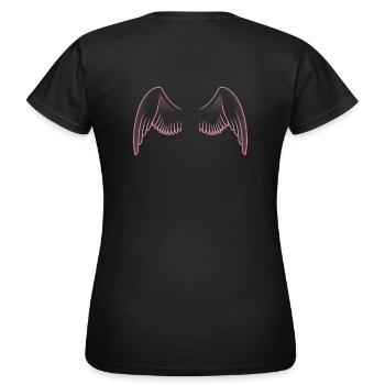 Flügel. Angel wings. Engel. süß. - Frauen T-Shirt - Schwarz - Hinten - AI Model Female 172 dark (172cm)
