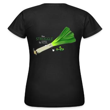 Schwaches Fitness Lauch - Frauen T-Shirt - Schwarz - Hinten - AI Model Female 172 dark (172cm)