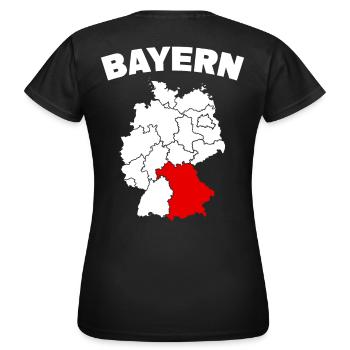 Bundesland Freistaat Bayern - Frauen T-Shirt - Schwarz - Hinten - AI Model Female 172 dark (172cm)