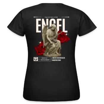 Engel mit Ak - Frauen T-Shirt - Schwarz - Hinten - AI Model Female 172 dark (172cm)