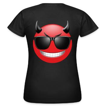 EMOJI devil with sunglasses funny design - Women's T-Shirt - black - Back - AI Model Female 172 dark (172cm)