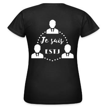 Personnalité ESTJ - T-shirt Femme - noir - Dos - AI Model Female 172 dark (172cm)