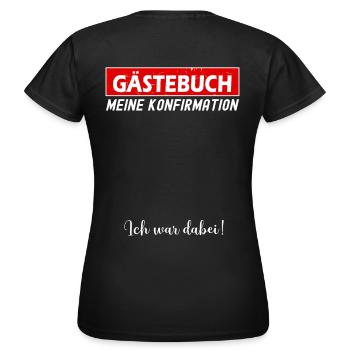 Gästebuch Konfirmation - Frauen T-Shirt - Schwarz - Hinten - AI Model Female 172 dark (172cm)