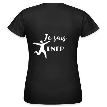 Personnalité ENFP - T-shirt Femme - noir - Dos - AI Model Female 172 dark (172cm)
