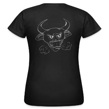 Wütender Stier - Frauen T-Shirt - Schwarz - Hinten - AI Model Female 172 dark (172cm)