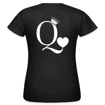 HEART QUEEN QUEEN LOVE VALENTINE'S DAY GIFT - Women's T-Shirt - black - Back - AI Model Female 172 dark (172cm)