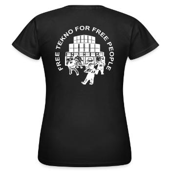 tekno libre pour les gens libres - T-shirt Femme - noir - Dos - AI Model Female 172 dark (172cm)