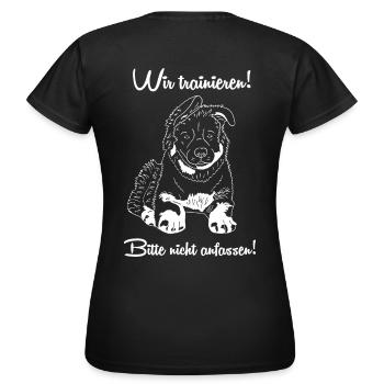 Altdeutscher Schäferhund - Frauen T-Shirt - Schwarz - Hinten - AI Model Female 172 dark (172cm)