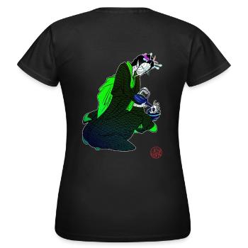 Bijinga Teezeremonie und humanoider Roboter - Frauen T-Shirt - Schwarz - Hinten - AI Model Female 172 dark (172cm)