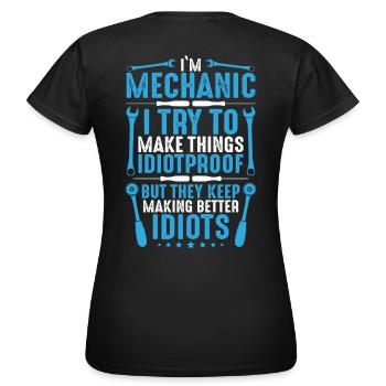Mechanic Mechanic Mechanic Screwdriver - Women's T-Shirt - black - Back - AI Model Female 172 dark (172cm)