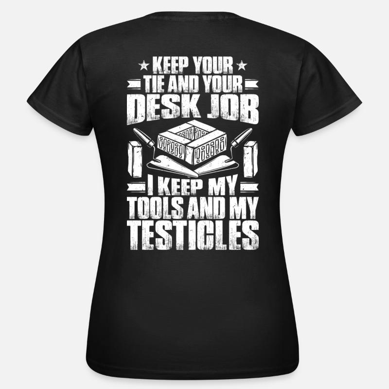 Bricklayer construction worker building site masonry bricklayer - Women's T-Shirt - black