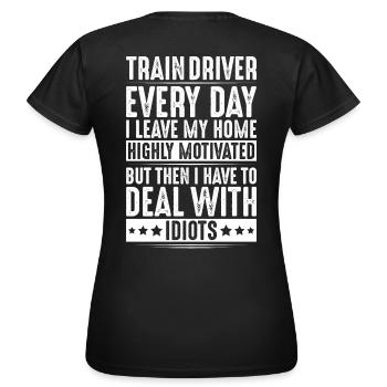 Conducteurs conducteurs conducteurs de locomotives - T-shirt Femme - noir - Dos - AI Model Female 172 dark (172cm)