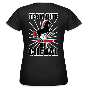 Team bite de cheval | équitation beauf | humour - T-shirt Femme - noir - Dos - AI Model Female 172 dark (172cm)