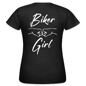 BIKER GIRL weiss personalisierbar - Frauen T-Shirt - Schwarz - Hinten - AI Model Female 172 dark (172cm)