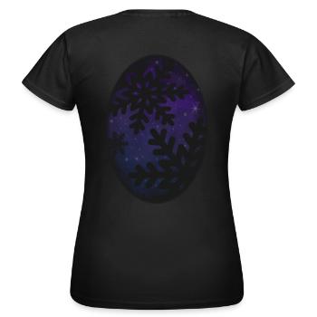 Schneeflocken & Sternenhimmel - Frauen T-Shirt - Schwarz - Hinten - AI Model Female 172 dark (172cm)