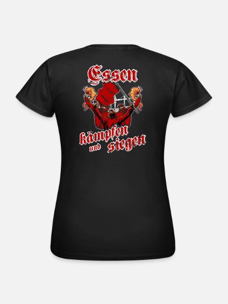 Essen kämpfen und siegen - Frauen T-Shirt - Schwarz