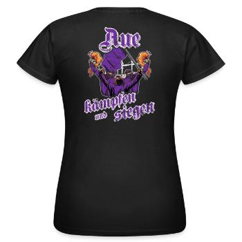 Aue kämpfen und siegen - Frauen T-Shirt - Schwarz - Hinten - AI Model Female 172 dark (172cm)