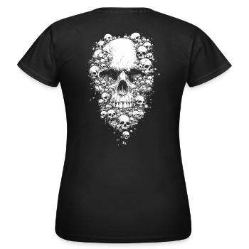 Skull Schädel Knochen punk rock style - Frauen T-Shirt - Schwarz - Hinten - AI Model Female 172 dark (172cm)