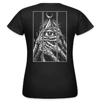 Pyramide Auge punk style - Frauen T-Shirt - Schwarz - Hinten - AI Model Female 172 dark (172cm)