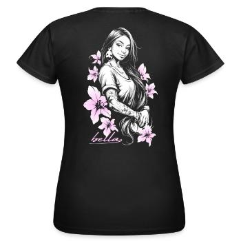 Bella blossom latina chicca - T-shirt Femme - noir - Dos - AI Model Female 172 dark (172cm)