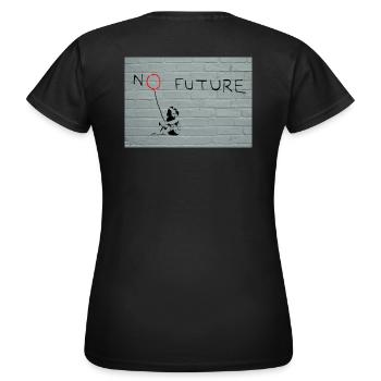 Banksy No future - Art Streetart - Original - T-shirt Femme - noir - Dos - AI Model Female 172 dark (172cm)