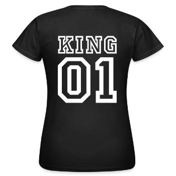King 01, Paar-Liebe, verliebt, Beziehung, liebe - Frauen T-Shirt - Schwarz - Hinten - AI Model Female 172 dark (172cm)