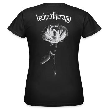 Techno Therapy Rose - Rave Outfit Techno festival - Women's T-Shirt - black - Back - AI Model Female 172 dark (172cm)