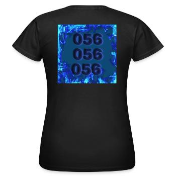 056 clothing 1 - Frauen T-Shirt - Schwarz - Hinten - AI Model Female 172 dark (172cm)