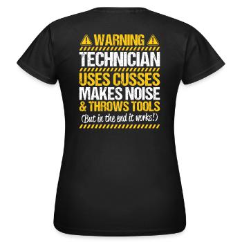 Technicien Technicien Technicien Maison Technologie - T-shirt Femme - noir - Dos - AI Model Female 172 dark (172cm)