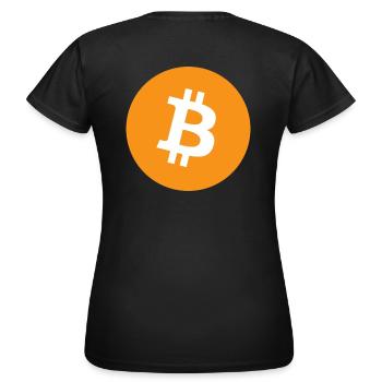 Bitcoin Logo - Women's T-Shirt - black - Back - AI Model Female 172 dark (172cm)